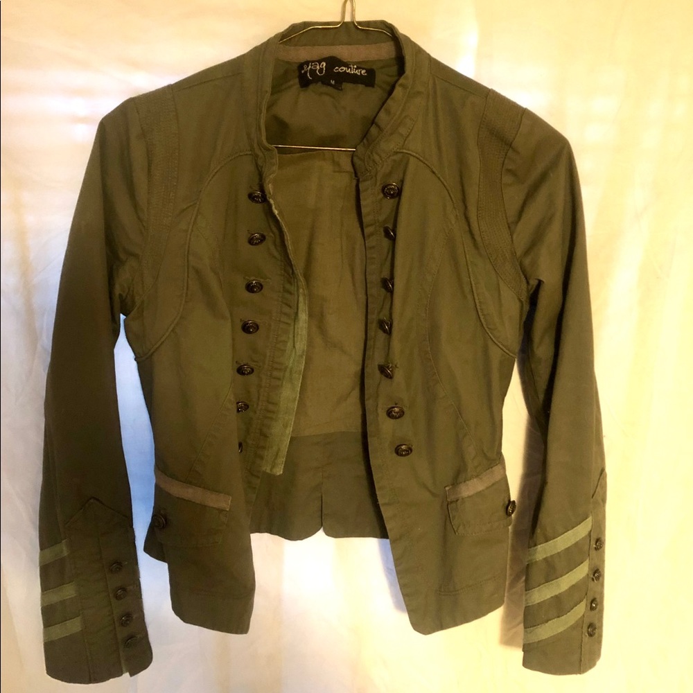Green Military Style Short Jacket